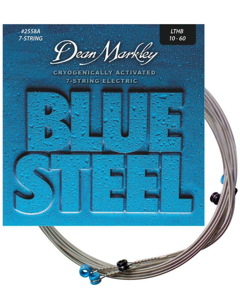 DEAN MARKLEY 2558A Blue Steel Electric Guitar Strings. 7 piece Electric Guitar String Set. Cryogenically Treated for Longer Life, Enhanced Performance, and Superior Sound. Made in USA. Gauges 10-60 - Image 1